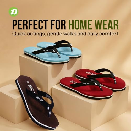 Image of DOCTOR EXTRA SOFT House Slipper for Women's Care Dr Orthopaedic Super Comfort Fitting Flat Cushion Chappal Flip-Flop for Ladies & Girl's