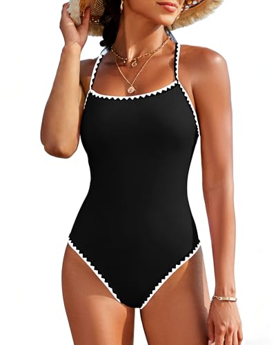 Image of Jolefille Womens One Piece Swimsuit Tummy Control Modest Bathing Suit Teen Girls Swim Suit Cute Floral Swimwear