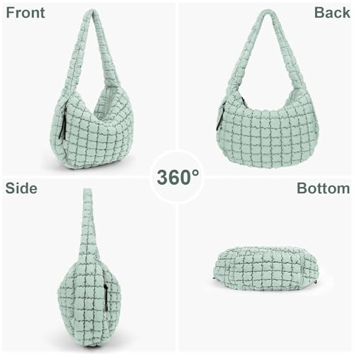 GSenhui Gesteppte Tasche Groß, Puffer Tasche Crossbody Bag Puffy Tote Bag Stepptasche zum Umhängen, Baumwolle Quilted Bag Hobo Bag Einfarbig Daunen Puffer-Tragetasche