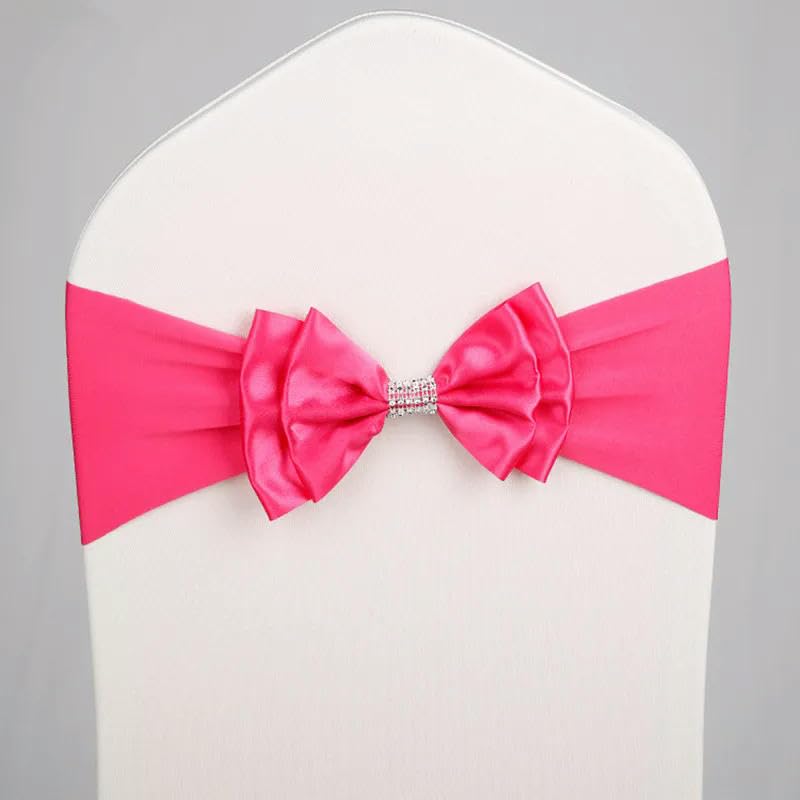 TEWAX 10 pz/50 pezzi in raso per sedia, fascia elastica per sedia, per banchetto, hotel, festa di compleanno, decorazione, 13 x 35 cm