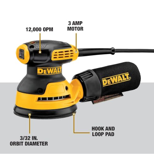 DEWALT Orbital Sander, 5 Inch Palm Sander Tool, 12,000 OPM (DWE6421) - Image 3