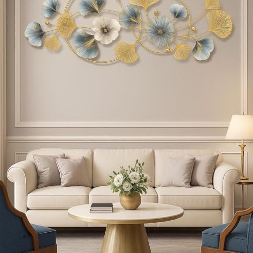 Image of Big Multicolor Abstract Modern Wall Leaf Frame Metal Wall Sculpture Home Decoration, Artistic Iron Decor, Handmade Wall Accent, Modern Wall Panel