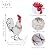 TERESA'S COLLECTIONS Garden Decor, White Rooster Garden Decor, Waterproof Metal Garden Statue, 17.5", Rooster Gifts, Garden Gifts for Women Mom Dad, Indoor/Outdoor