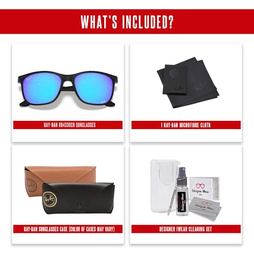 Ray-Ban RB4330CH Chromance Square Sunglasses For Men For Women +BUNDLE with ACCESSORY EYEWEAR KIT2