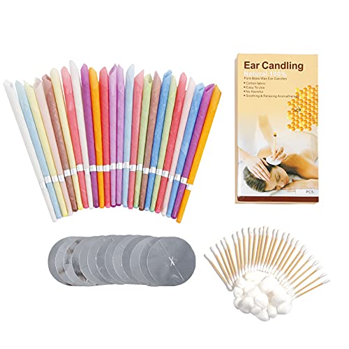Boddenly Ear Wax Removal Ear Candling Tool Ear Candling Heared Individually Packaged Hollow Blend Cone Beeswax Ear Candling Candles Ear Candling CleanersBeeswax Cleaners Kit Ear Pick