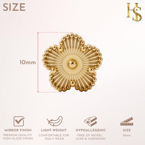 Gold Earrings for Women | Designer Gold Clover Stud Earrings | Lovely Gift - Gold2