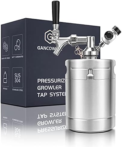 128 Oz (3.6L) Mini Keg Growler With Built-in Beer Tap System - Portable Pressurized Dispenser For Homebrews & Parties-346284