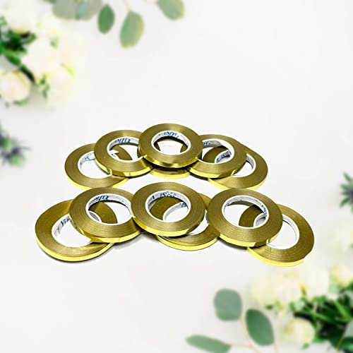 Image of AMFIN (Pack of 12) Gold Ribbon for Gift Wrapping /Gold Ribbon for Decoration /Ribbon Gold Color /Ribbon for Christmas Tree /Golden Ribbon for Balloon Decoration /Packing Ribbon for Gifts