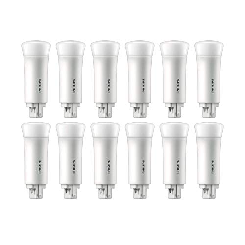 Philips LED 533975 Energy Saver PL-C Flicker Free Compact Light Bulb with EyeComfort Technology: 550-Lumen, 2700-Kelvin, 5 (13-Watt Equivalent), 4-Pin G24Q Base, Frosted, Soft White, 12-Pack