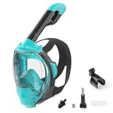 Jwintee Snorkel Mask, Full Face Snorkel Mask,Snorkeling Gear for Adults Kids,Diving Mask, Mask and Snorkel with Detachable Camera Mount,180 Degree Panoramic View Anti-Leak Anti-Fog