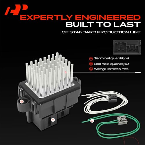 Image of A-Premium Front HVAC Blower Motor Resistor Compatible with Chevrolet Silverado 1500, Cruze, Equinox, Traverse, Tahoe, Camaro, Suburban 1500 & GMC Sierra 1500, Acadia, Terrain, Yukon & Buick Enclave