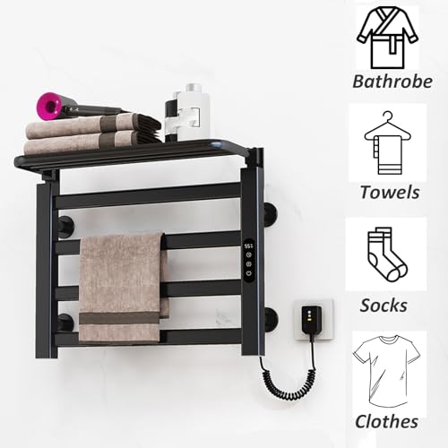 Toallero de pared premium blanco con estante superior y panel táctil avanzado 5