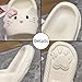 LONGSILVER Cat Slippers Women Cute Kitty Pillow Slides Thick Sole Kawaii Non Slip Quick Drying Preppy Shower Bathroom Sandals Outdoor (White,9-10 Women/7.5-8.5 Men,9,Women,10,Men,7.5,8.5)