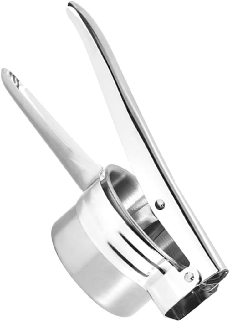 Stainless Steel Manual Lemon Juicer and Fruit Press Tool with Bottom Holes, Hand Press Fruit Squeezer for Citrus Juicing and Vegetable Mashing, Kitchen Gadget for Home Cooking