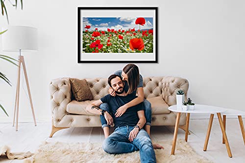 Image murale fleurs pour masquer un mur vide | Solution cadre MDF 70x50 cm prêt à poser