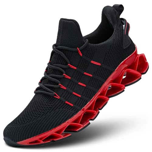 Image of Mens Slip On Walking Shoes Blade Non Slip Tennis Running Shoes Lightweight Workout Breathable Mesh Fashion Sneakers