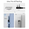 ORICO Surge Protector Power Strip, 12 in 1 Extension Cord with 8 AC Outlets 2 USB-A and 2 USB-C Ports, 10 ft Flat Plug Power Strip, Mountable Outlet Extender for Dorm/Office/Home- SP1