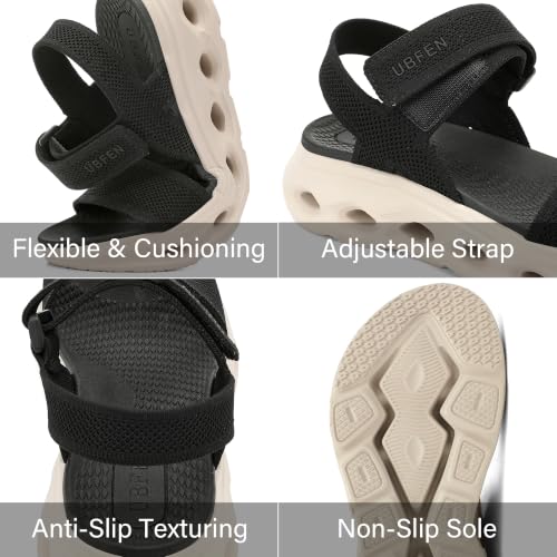 Image of UBFEN Womens Comfortable Walking Sandals with Cushioned Sole | Non-Slip Rocker Bottom, Arch Support, Adjustable Straps, Lightweight Water Sport Platform Summer