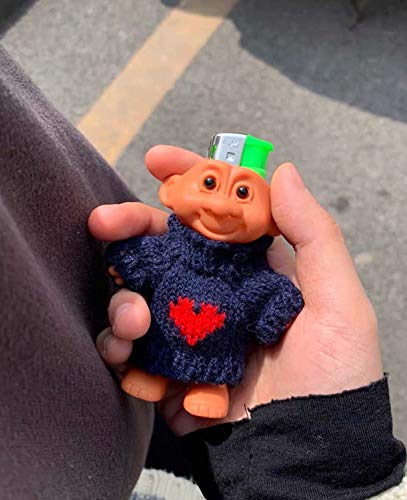 Mini Troll Dolls Lighter Pouches, Silicone Lighter Sleeves, Smoking Accessories (Lighter Not Included) Creative Lighter Case Cover Holder With Mini Costume And Hat (Random Hat Style (Black) #TOP3