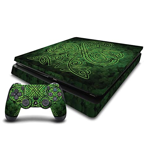 Autocollant de jeu vinyle PS4 Slim et manette DualShock 4 trèfle celtique