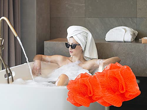 Loofah Lord 24 Red Bath or Shower Sponge Loofahs Pouf Mesh Wholesale Bulk Lot
