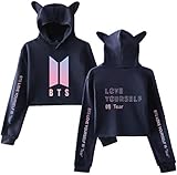 Silver Basic Sudadera con Capucha para Mujer Sudadera con Orejas de Gato Jumper Sudadera Divertida XXS,Azul A-2