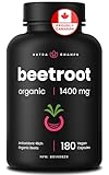Organic Beetroot Capsules – 180 Count - Beet Root Supplement For Women & Men – Beetroot Juice Alternative – Nitric Oxide & Circulation Support – Antioxidant Beetroot Supplement - 1,400mg per Serving