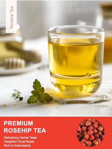 Image of TeeLux Rose Hips Tea Bags, Fruity Flavor and Aroma, Caffeine-free, 100Count | Natural & Pure Rosehip Tea, No Sugar, No Gluten