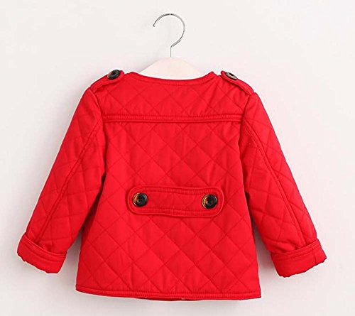 Girl's Turtle Neck Diamond Pattern Thick Cotton Single Breasted Cardigan Outwear2
