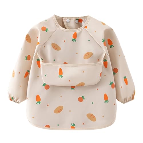 Zyntora Bavoir À Manches Longues Pour Bébé - pour les de 6 à 36 Mois, Tablier de Sevrage Imperméable pour Bébé - Bavoir Chemise Intégral Pour...