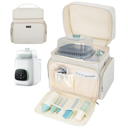 Image of Storage Bag Compatible with Momcozy KleanPal Pro Baby Bottle Washer, Heavy Duty Carrying Case for Bottle Washer Machine, Large Capacity Travel Organizer with Multiple Pockets for Accessories(Bag Only)