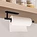 Paper Towel Holders-Blcak,Paper Towels Rolls - for Kitchen,Paper Bulk- Self-Adhesive Under Cabinet,Both Available in Adhesive and Screws,Stainless Steel