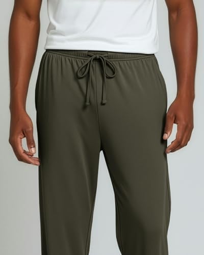 Image of Real Essentials 3 Pack: Men's Pajama Pants Soft PJ Lounge Bottoms Loungewear Pijamas Elastic Waist Pockets (Big and Tall)