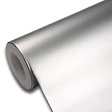 TECKWRAP Matte Chrome Vinyl Car Wrap Sticker with Air Release Channel for Car Wrapping 1x5ft (Silver)