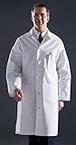 Medline MDT17WHT42 Men's Premium Full Length Cotton Lab Coats, 42, White