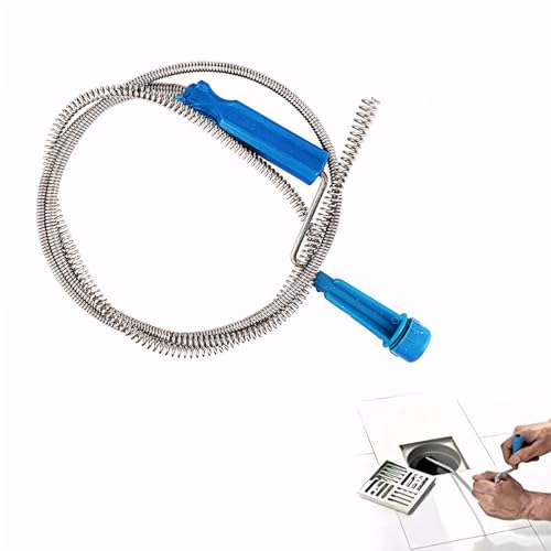Pipe Cleaning Spiral, 5 m × 5.5 mm Drain Spiral Drain with Drill Tip, for Sink, Bathtub, Toilet