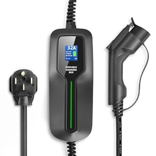 BESENERGY Level 2 EV Charger 32 Amp, ETL FCC Listed, NEMA14-50 Plug with 20ft Charging Cord, 220V-240V，Indoor/Outdoor，Suitable for All J1772 Brand Electric Vehicles