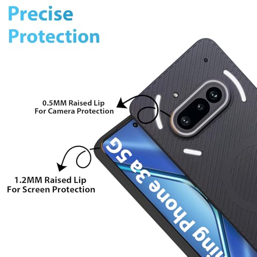 Image of LIRAMARK Rugged Carbon Fibre TPU Armor Silicone Back Cover Case for Nothing Phone 3a 5G