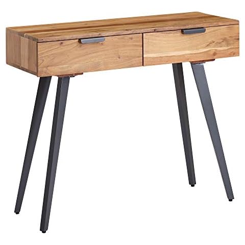 Consola de Madera Maciza/Metal de Acacia con cajones Cover