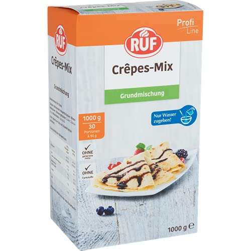 RUF Crêpes-Teig, Großpackung, Backmischung für Crêpes oder Pfannkuchen, einfache Zubereitung mit Wasser und Öl, für Großküchen, Hotels und Restaurants, 1000g