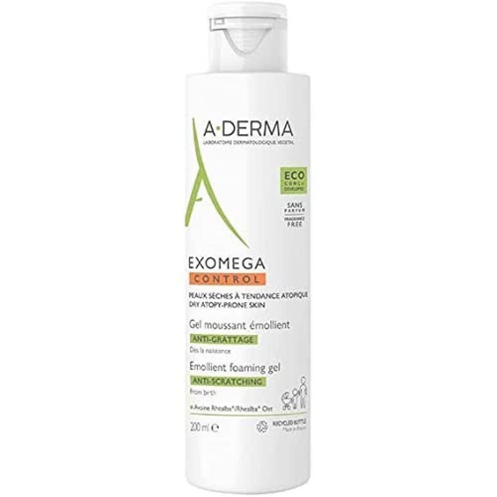 A-Derma Exomega Control Emollient Foaming Gel Emollient Foaming Gel For Dry To Atopic Skin 200 Ml