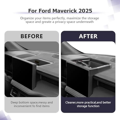 Image of LUWU for 2025 2026 Maverick Dashboard Storage Tray 2025 2026 Ford Maverick Accessories XL /XLT /Larita /Tremor /Lobo 13.2-inch Behind Screen Organizer Display Box Dash Tray (Only for 13.2 inch Screen)