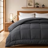 songlibin 掛け布団 セミダブル 3.2kg 増量タイプ 冬用 あったか 単品売り 5Dミンキードット シンサレート ダークグレー