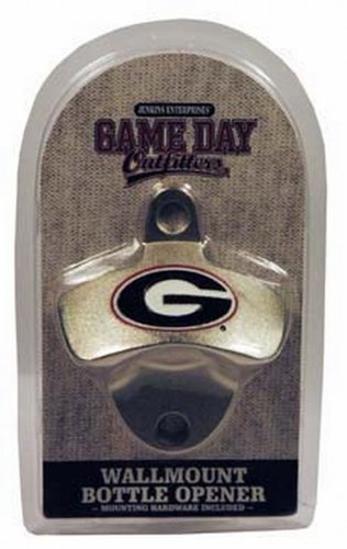 NCAA Georgia Bulldogs Bottle Opener Metal Retro Wall Mount, Small, Metallic with Team Color
