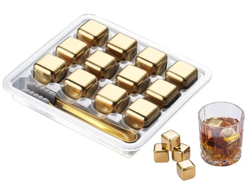 12 Cubos de Hielo Reutilizables de Acero Inoxidable miniatura 1