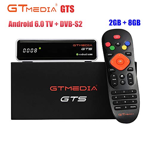 GTMedia GTS Satellite Receiver DVB-S2 Amlogic S905D Android 6.0 2GB RAM 8GB ROM BT4.0 Supports UHD 4K 30pfs/60fps H.265 MPEG-4