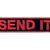 Send It Embroidered Patch Tactical Morale Applique Fastener Hook & Loop Emblem, Red & Black