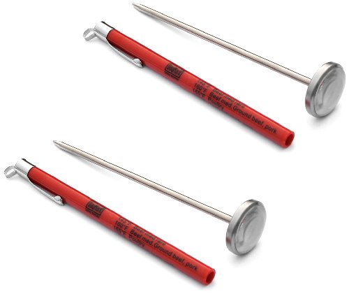DayMark Stainless Steel Instant Read Thermometer with Magnified Lense, 1" Dial Size (Pack of 2)