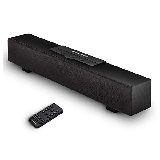 atune analog Sound Bar Wireless 5.0 Bluetooth for TV with 2.0 Channel Dolby Digital Volume Control Remote Control Wall Mountable 16 in Black (SBB-A5527)