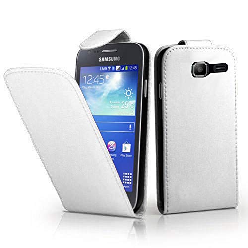 annaPrime Etui Coque Housse pour Samsung Galaxy Trend Lite S7390/ Galaxy Fresh Duos S7392, Etui Simili Cuir Couleur Blanc